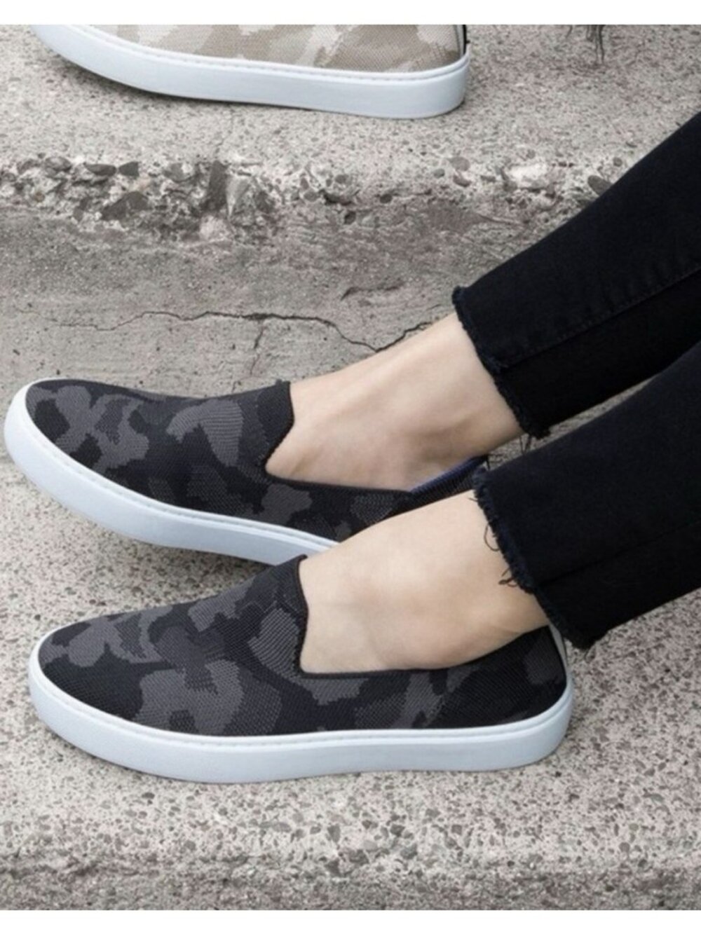 Rothy's Original Slip On Sneaker in Gray Camo Women's Size 10 Flat Shoes